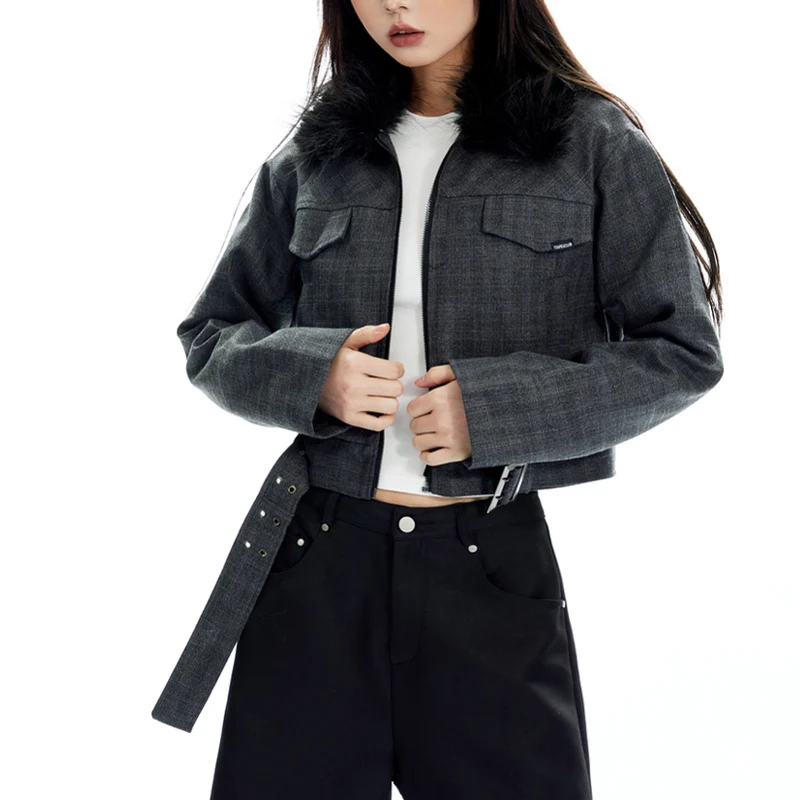 Женская байкерская куртка на молнии