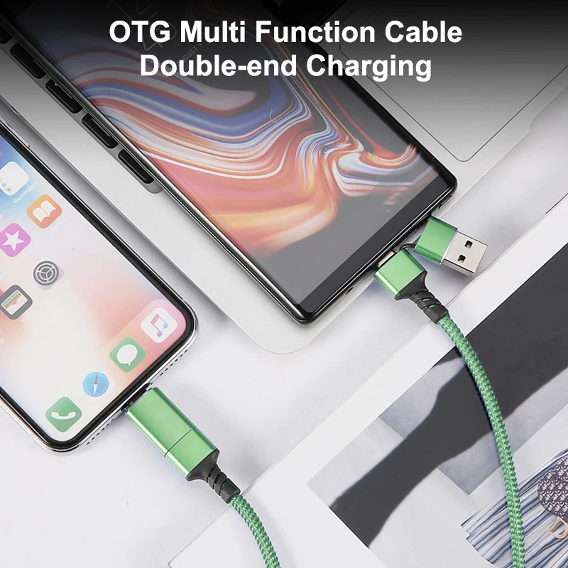 Многоцелевой зарядный шнур 3 в 1 Amazon Basics с разъемами Micro-USB типа C для iPhone 11 12 samsung S8