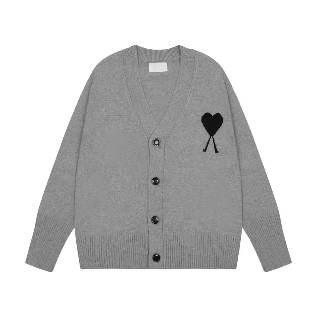 Dilly Fashion women sweater cardigan solid color button cashmere cardigan with jacquard heart