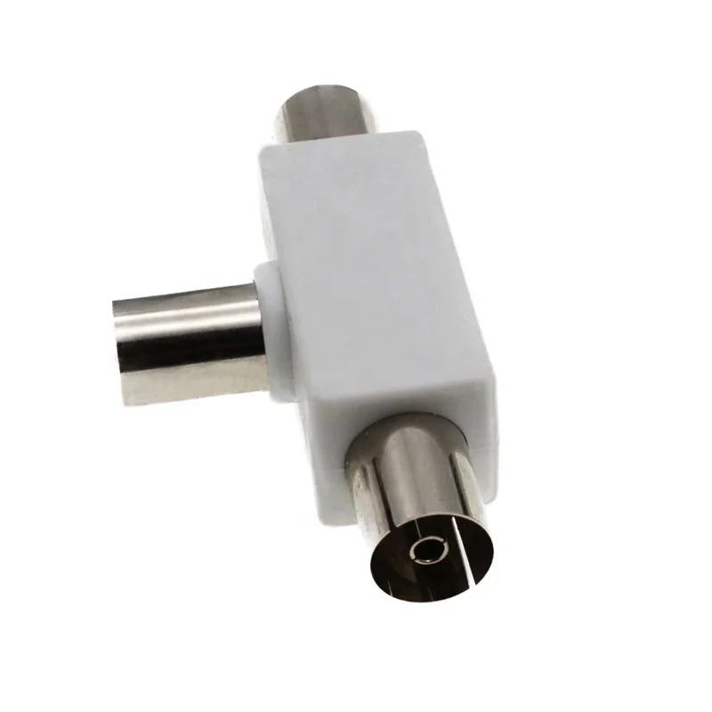 OEM Hot sale 2 Way TV T Splitter Aerial Coaxial Cable Male to 2 Female Connectors Adapter