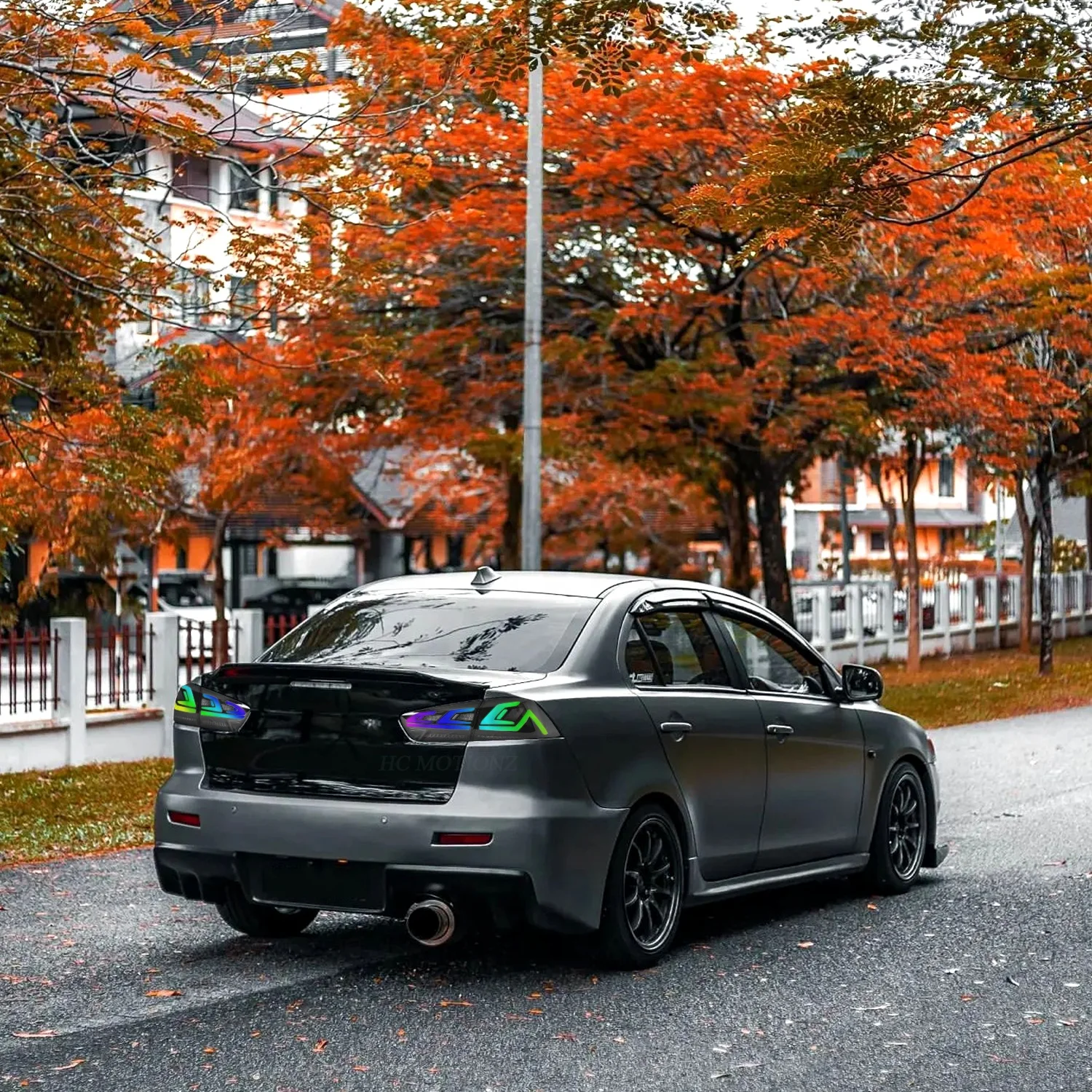 Задние светодиодные фары HCmotion E-mark для Mitsubishi Lancer ex evo задние Для Седана с анимацией RGB 2008-2017