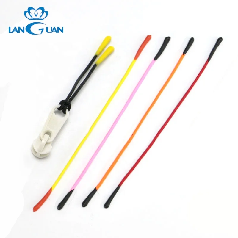 colorful custom color matching zip pullers cord for garment and bag