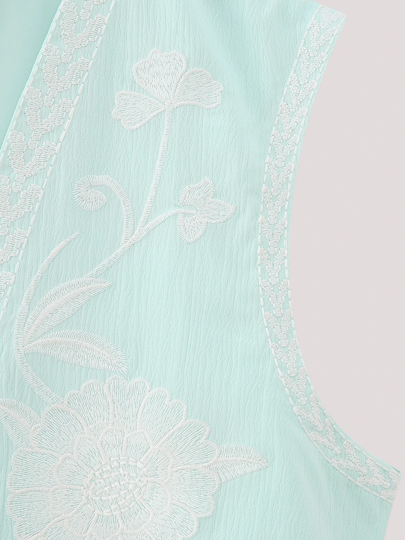 11 colorway floral embroidery v neck sleeveless open stitch casual fashion waistcoat vest for women