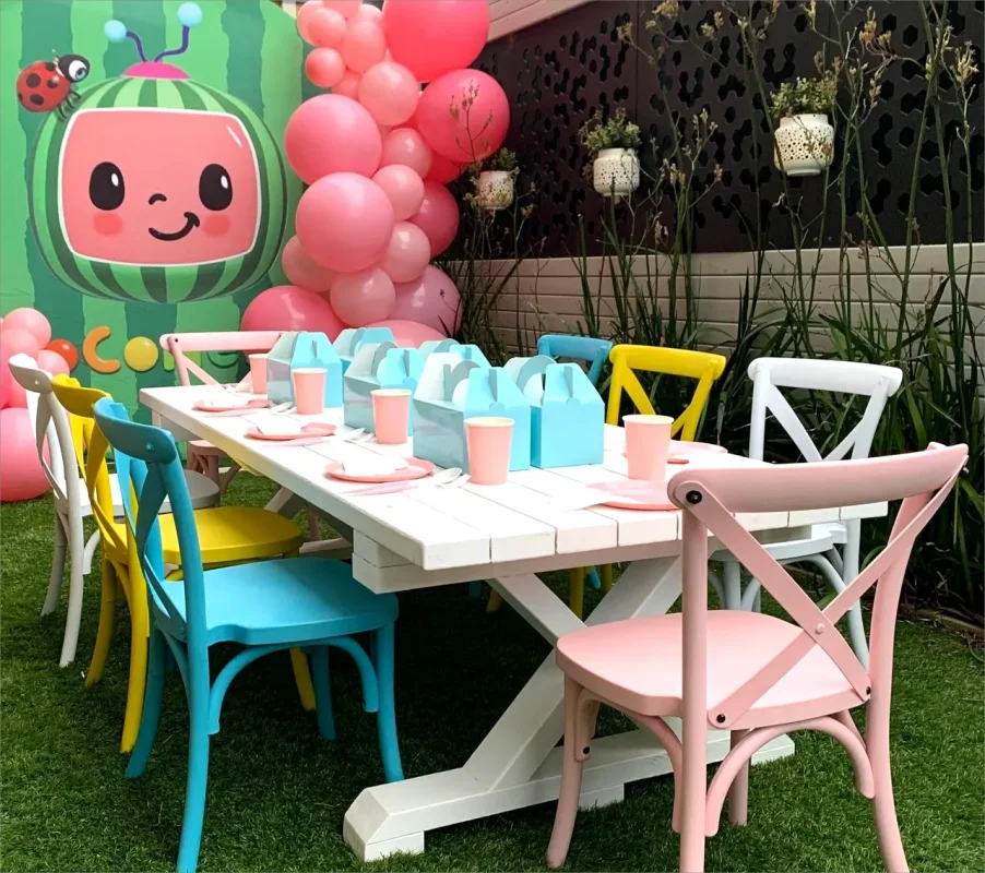 factory wholesales cheap white pink cross back kids chairs children kids party chairs