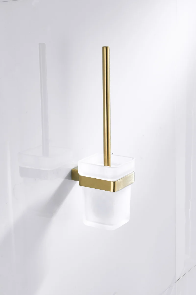 gold color hotel washroom bathroom Toilet Brush & Holders sanitary ware