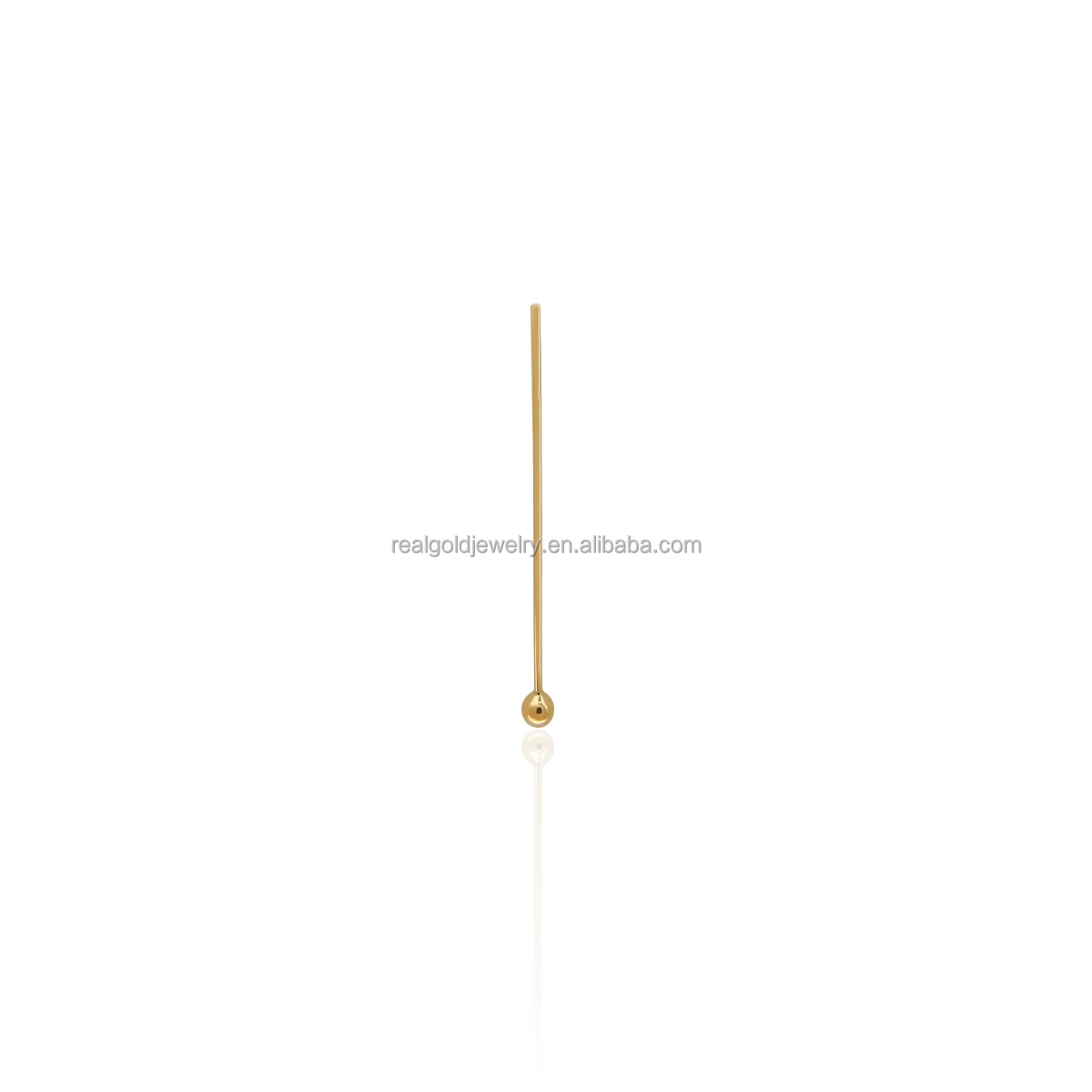 Pure 14K Yellow Gold Jewelry Accessory Gold Pins With Small Round Ball  For Jewelry DIY Accessory for Pearl Jewelry