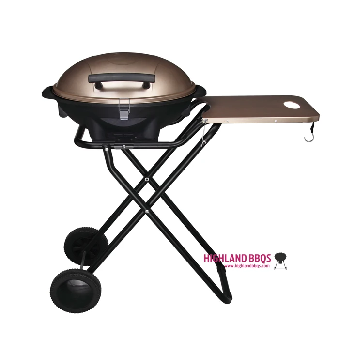 Trolley Electric BBQ Grill  Portable Electric Grill Adjustable Height Barbecue Grill Table Folding Outdoor Kitchen