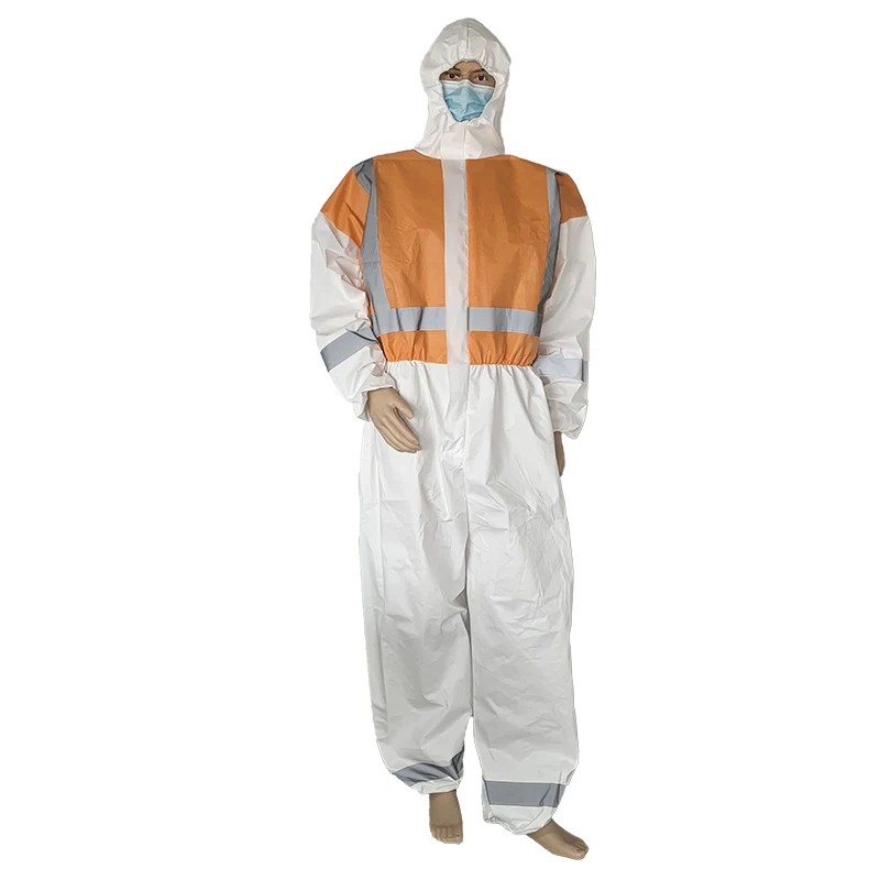 FX MP disposable coverall safety high visibility coverall Microporous Hi-Vis protection work overalls mine safety clothing
