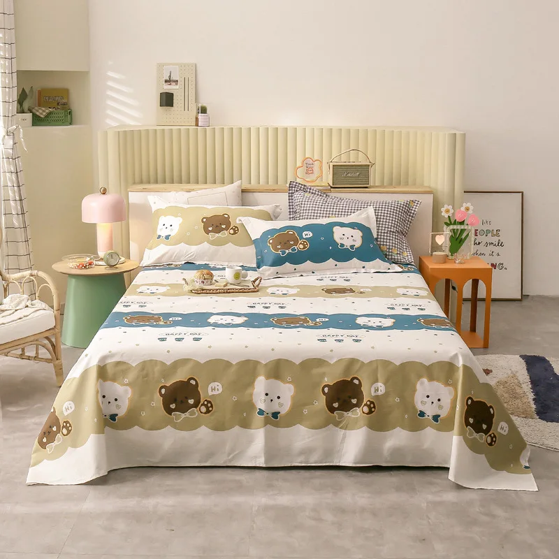 4 Set Decor Home Bed Sheets Textile Bedding Sheet Printed Bedsheet Soft Warm Bedsheets