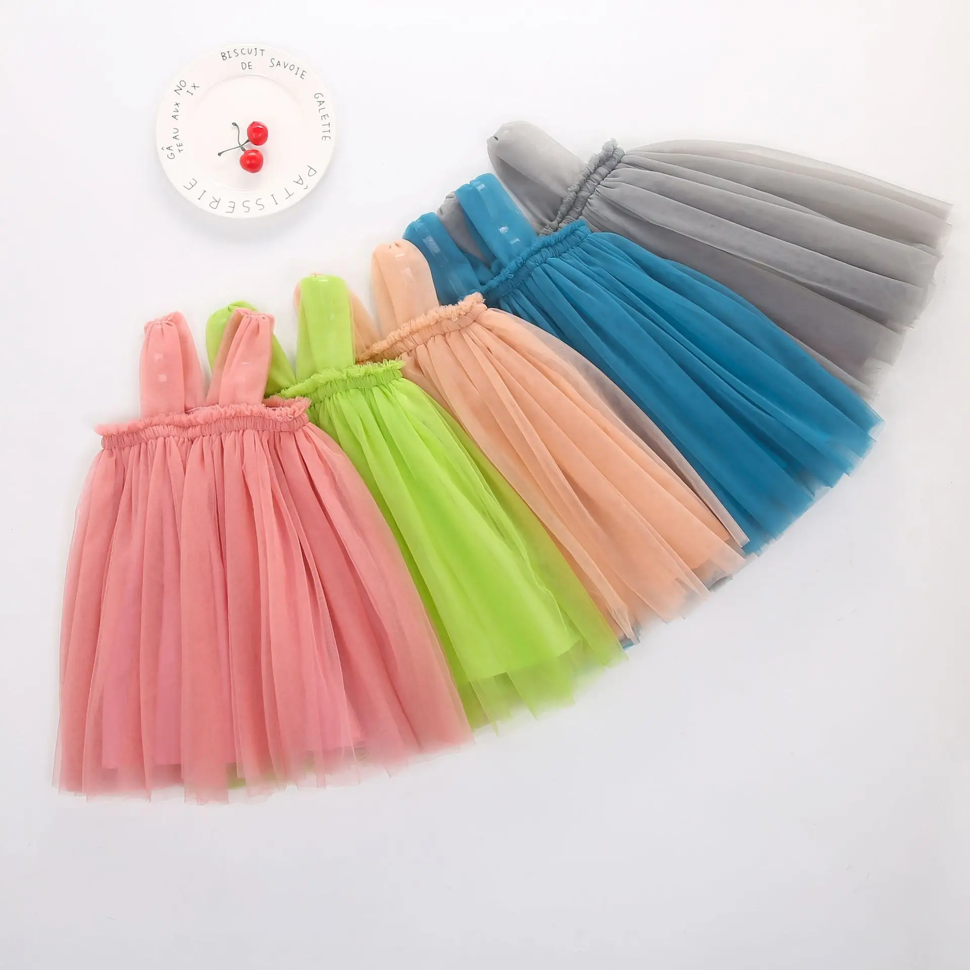 Summer Wholesale Children Birthday Party Frock 1 years Baby Girl Kids Thick Net Mesh Sleeveless Tutu Pompous Skirt Dresses