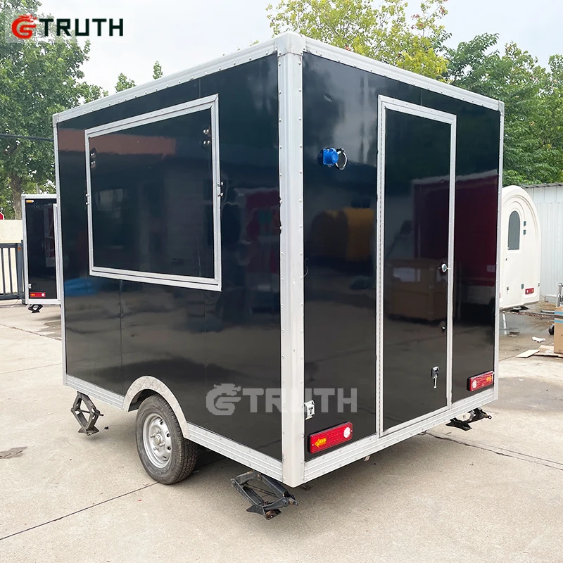 TRUTH ce approved snack fast coffee carts small burger mobile food truck galvanized 2.6m square food trailer