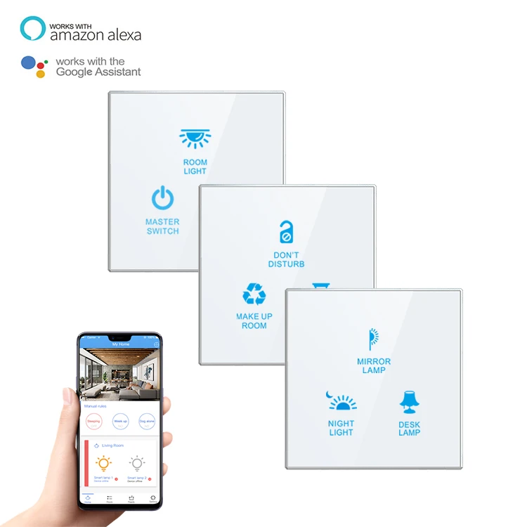 Wireless 60 lights Larkkey Life Remote smart wifi zigbee wall touch switch