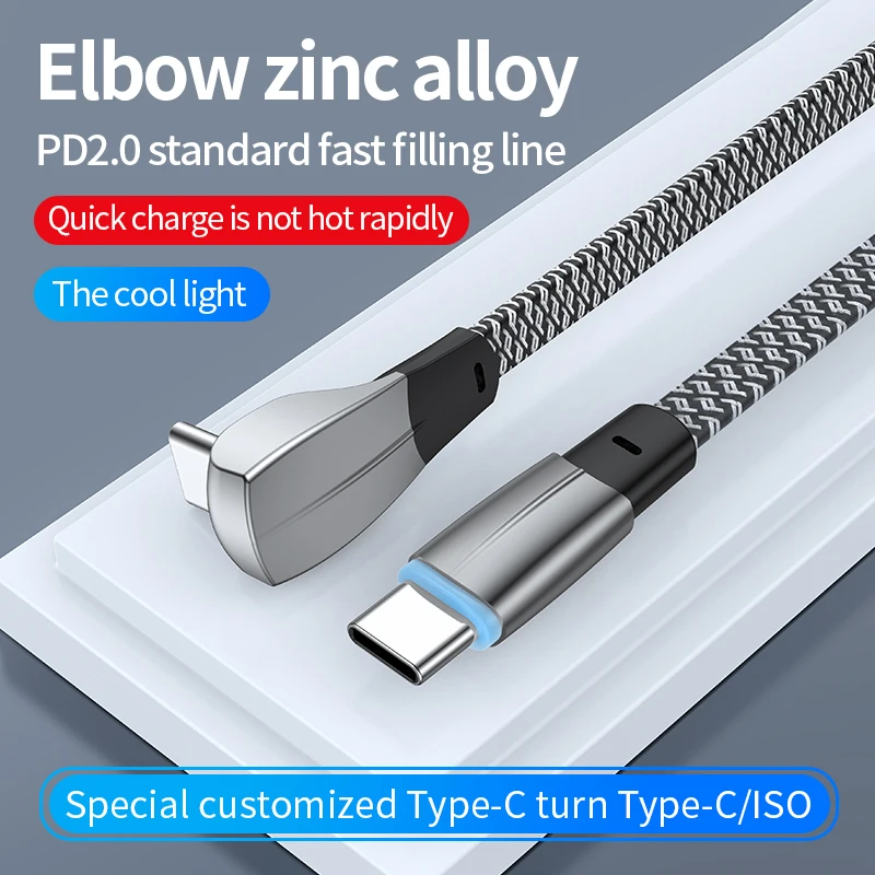 USB Type C to Type C /ISO PD Fast Charging Data Transfer Nylon Braided Computer Date Cable Line