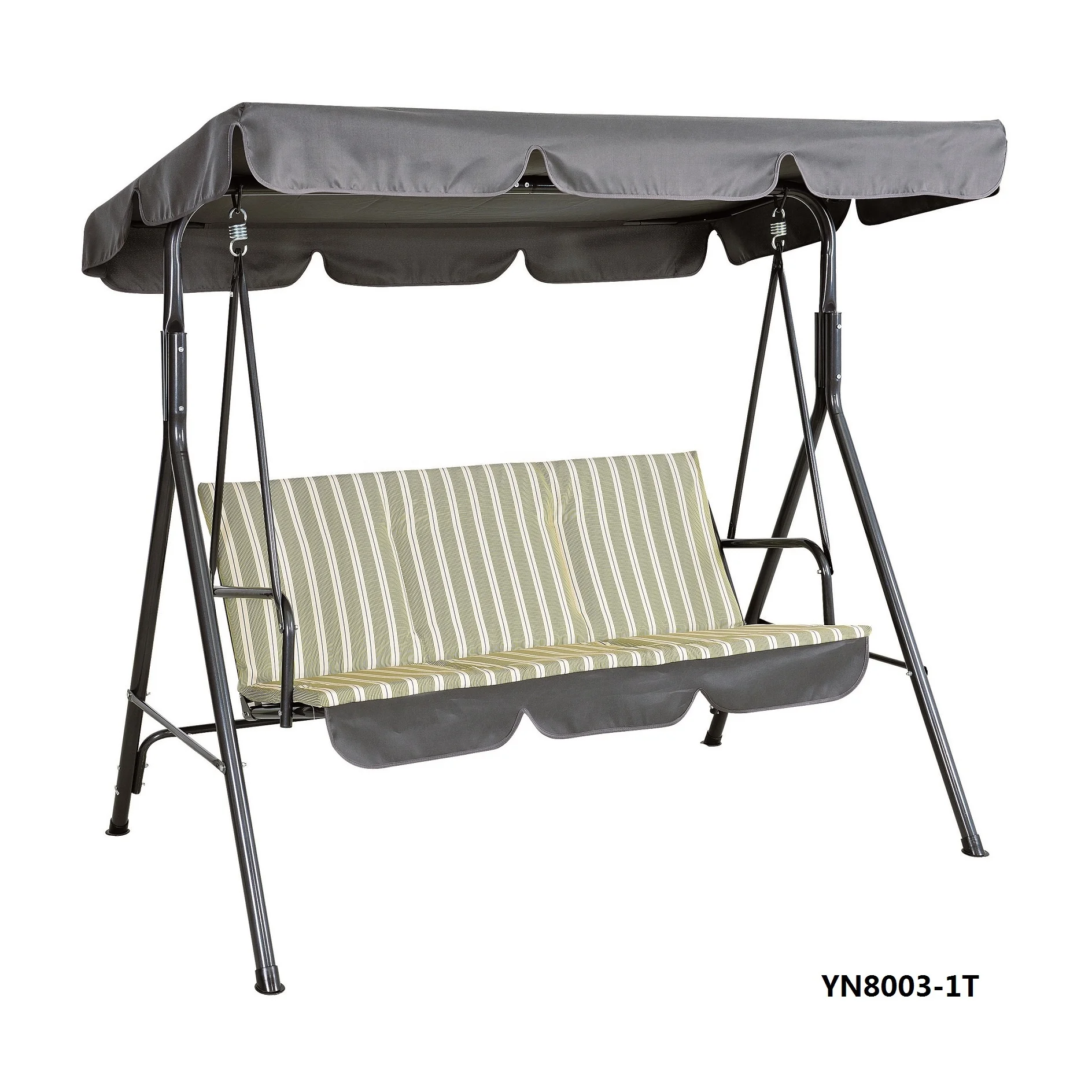 
3 person swing with canopy and cushion,3 seat patio indoor swings for living room for garden use 