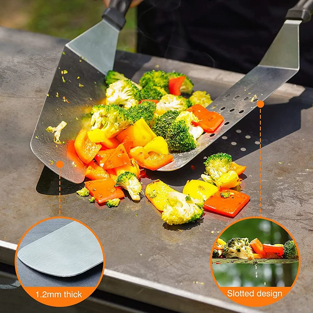 Hot Selling Flat Top Grills BBQ Griddle Spatulas Set Accessories Kit For Gift