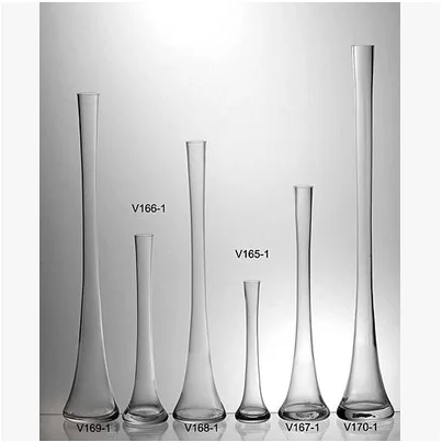 High Quality Transparent Glass Conic Flower Vase conical Wedding Guide Table Vase goblet hydroponic vase for Wedding Decoration