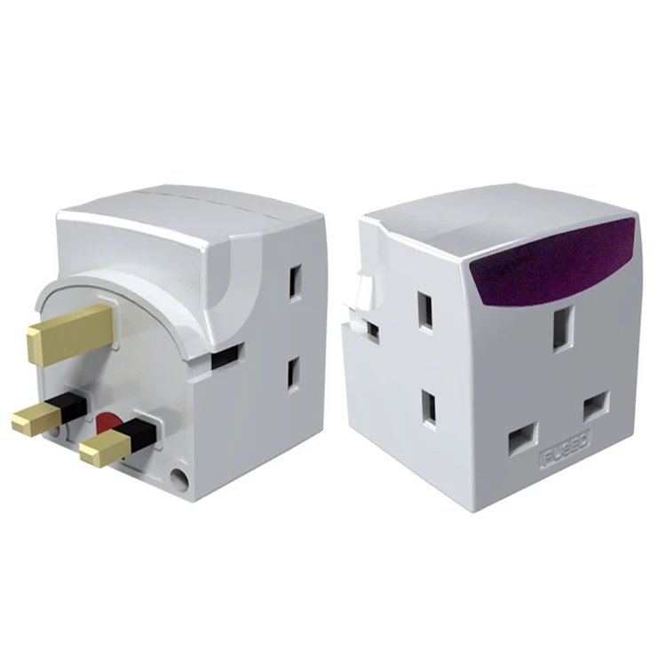 Many Hot Sale UK standard Multi Plug 3 Outlets Multi Wall Socket Plug Power strip
