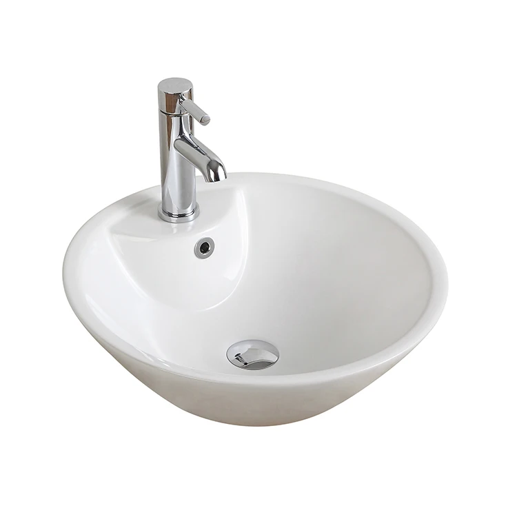 HEGII reasonable price single hole countertop sanitary ware round lavabo ceramic bathroom sink vanity wash basin bowl