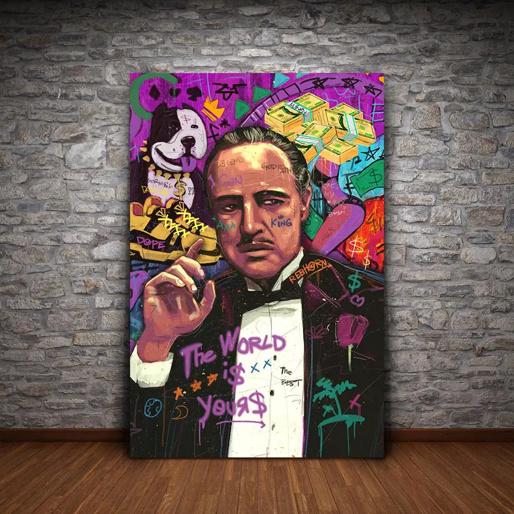 Movie posters Gangsters Canvas Wall Art Gangsters Canvas Print Home Decor Office Decor The Godfather Poster Large Canvas Wall