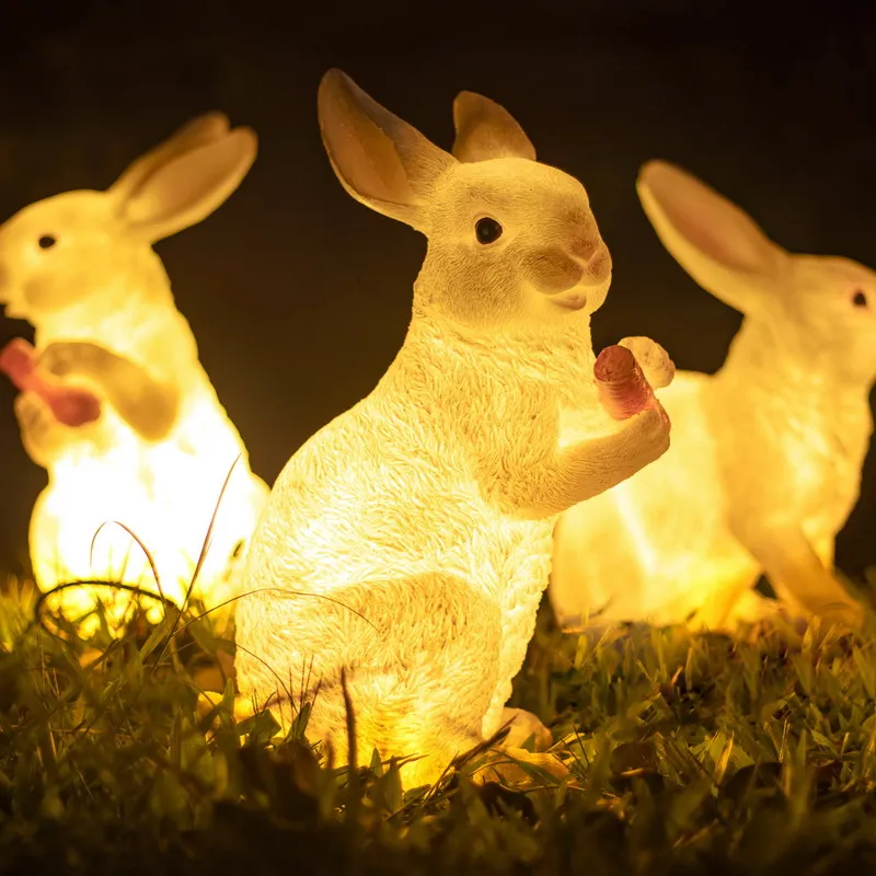 IP65 DC24v LED RGB Outdoor Rabbit Cony in Pool Waterproof Solar Power Garden Yard Landscape Decoration Lamp Glowing Night Light