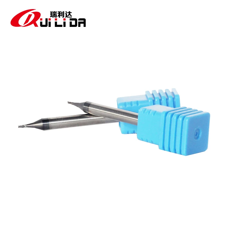 RLD HRC55 2 flute 0.2~0.9mm micro diameter solid carbide end mills milling cutter Nano black for steel