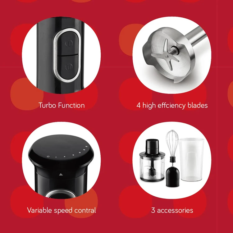 kitchen appliance stainless steel housing egg baeter multi-purpose immersion handheld blender SS leg hand stick blender