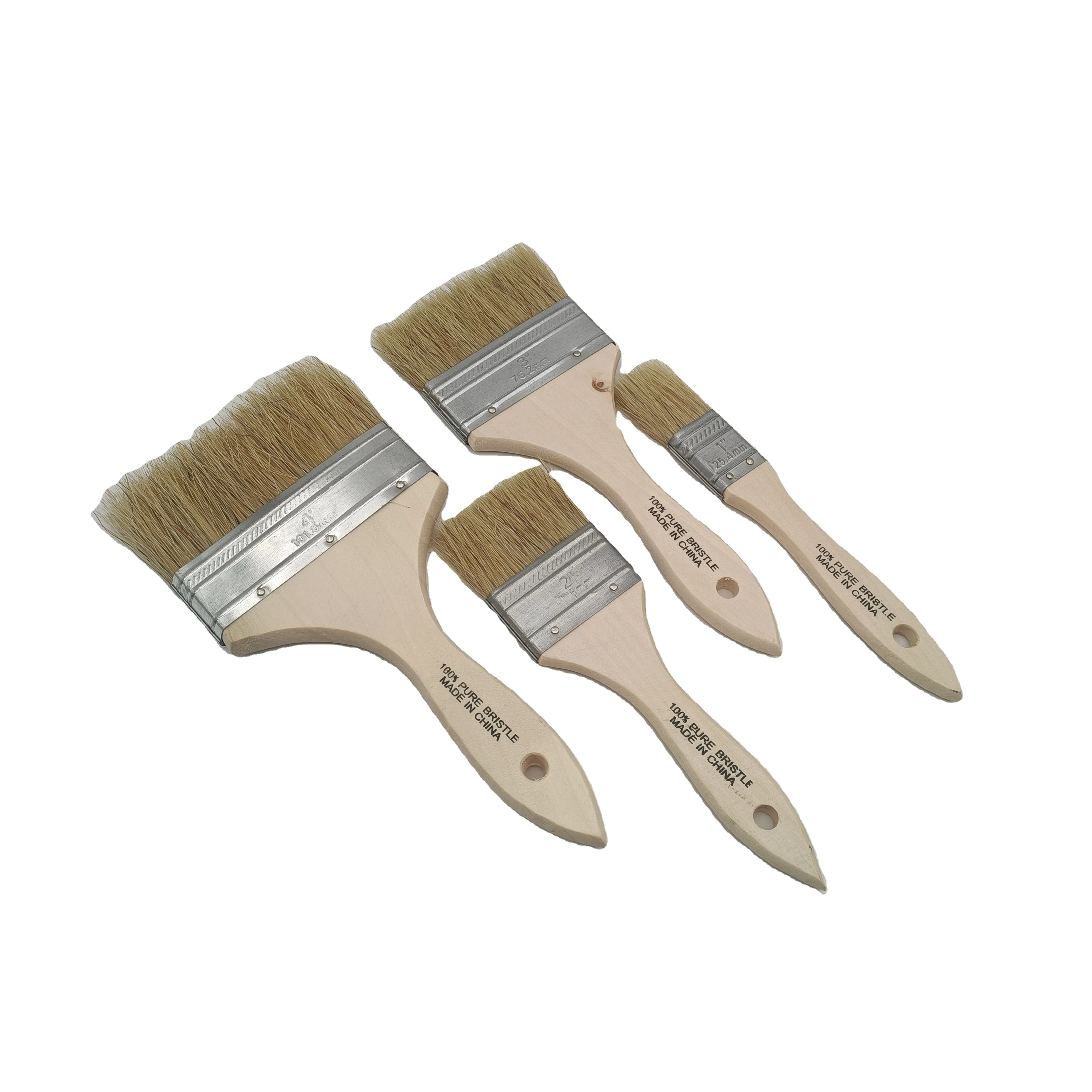 Wholesale White Pure Natural Bristle wooden handle chip Brush