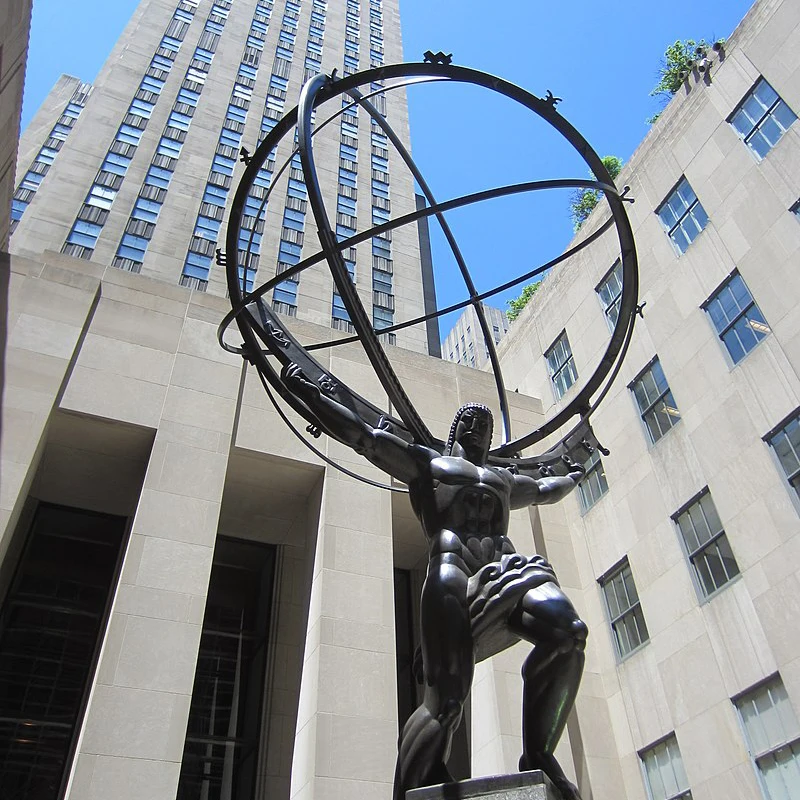 public sculpture  Nude Greek Man Statue Life Size Metal Brass Bronze Atlas Sculpture