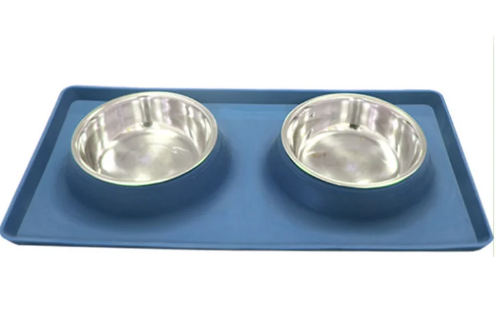 C&CPet Dog Bowls 2 Stainless Steel Dog Bowl with No Spill Non-Skid Silicone Mat + Pet Food Scoop Water and Food Feeder Bowls