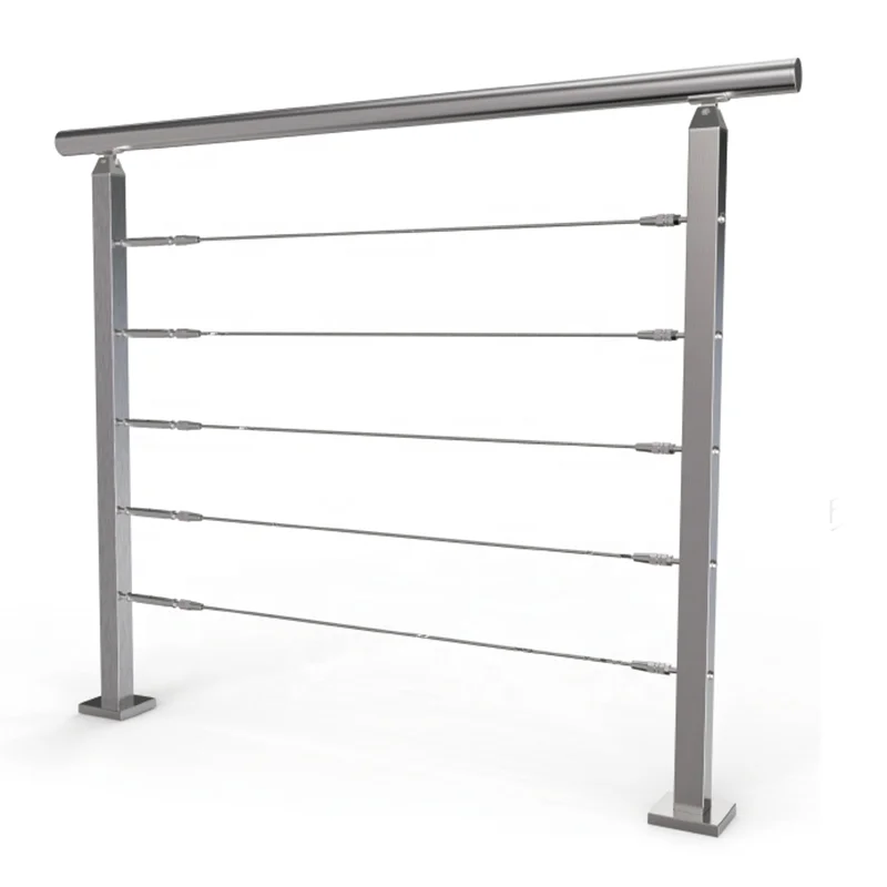 Customized Deck 304 316 Removable Pipe Railing Stainless Steel Staircase Stair Railing