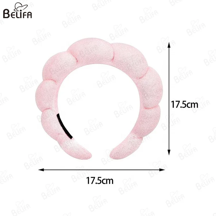 New Custom Twist Sponge Hair Headbands Spa Hairbands for Women Fabric Head Band for Skincare Face Makeup Hair Hoop