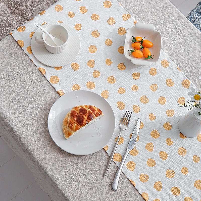 New designer modern INS holiday party wedding kids room decor 100% cotton woven fabric boho table decor dining table runner