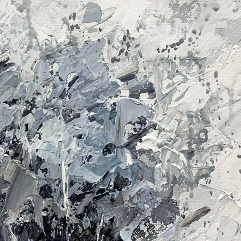 100% Handpainted High Quality Black and White Modern Landscape Canvas Painting for Home Decoration