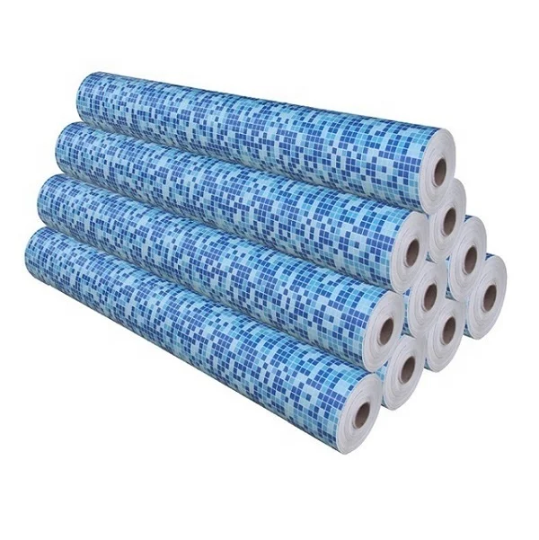 Derflex Custom Mosaic UV Resistance Vinyl Swimming Pool Liner Reinforced Ocean Blue PVC Liner Pool Liner Fabric