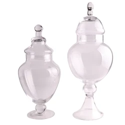 Telsen Hot Sale  Round Large  Glass Candy Jar With Lid For Wedding Decoration