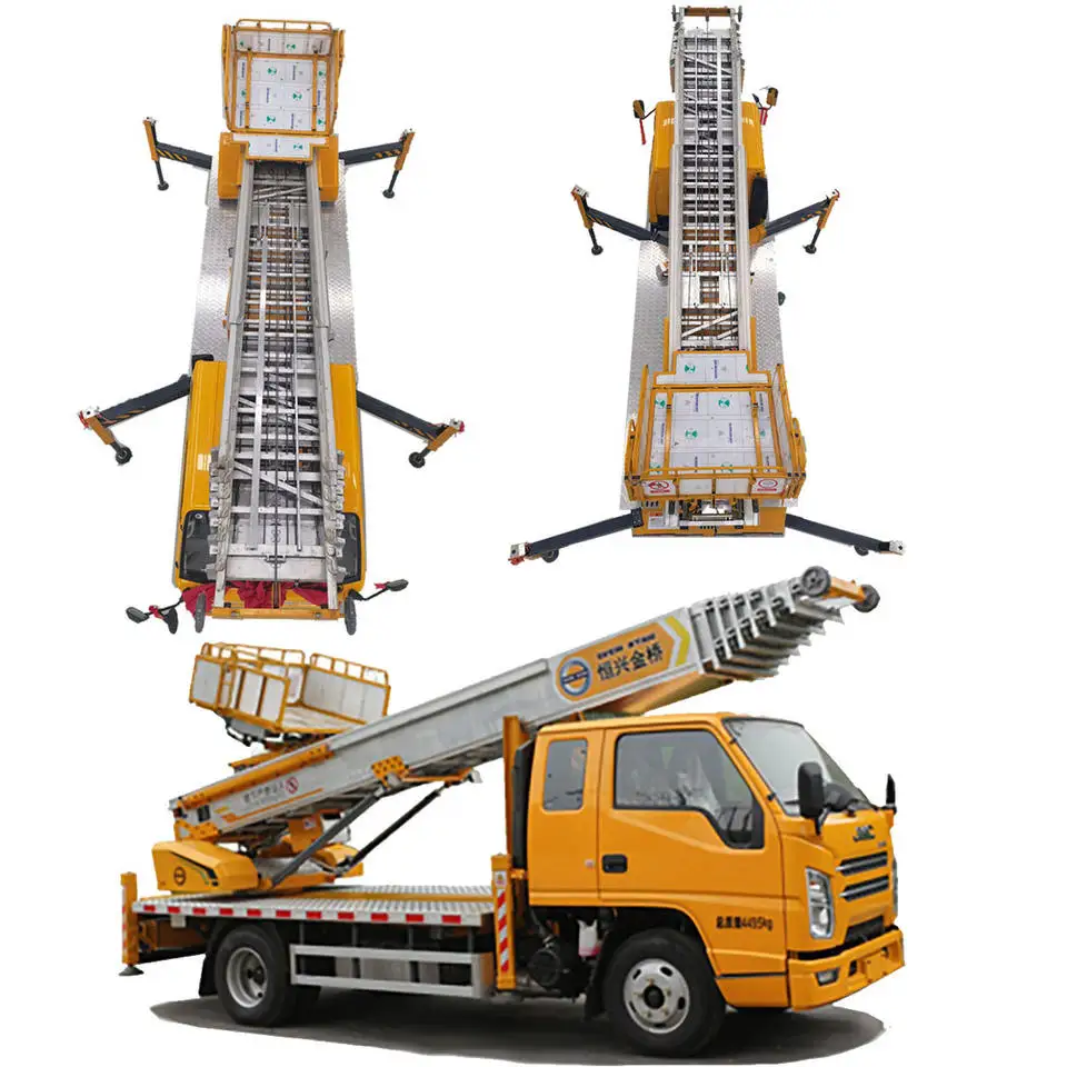 Low Price 28m 38m 45m Aluminum Aerial Ladder Lift Truck Telescopic Working Platform