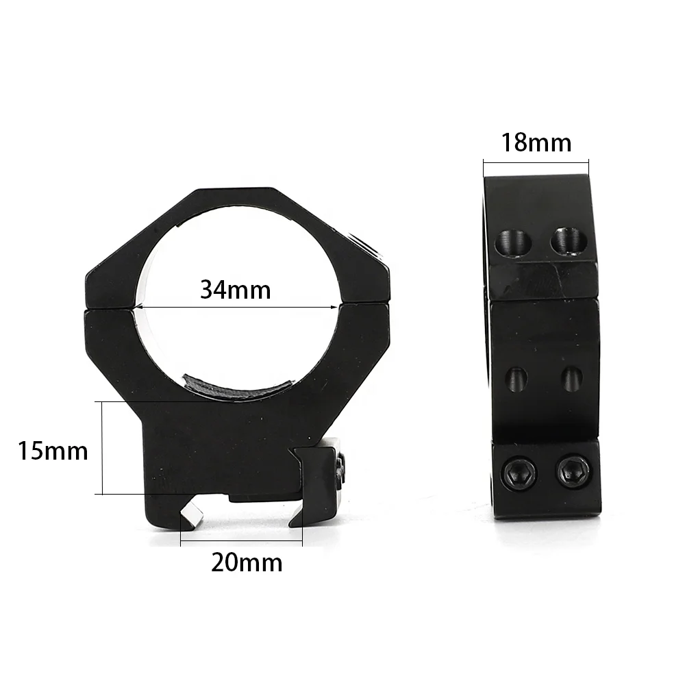 YSC 20mm Base Mount Scope Rings 34mm NC Machining Scope Mount For Hunting