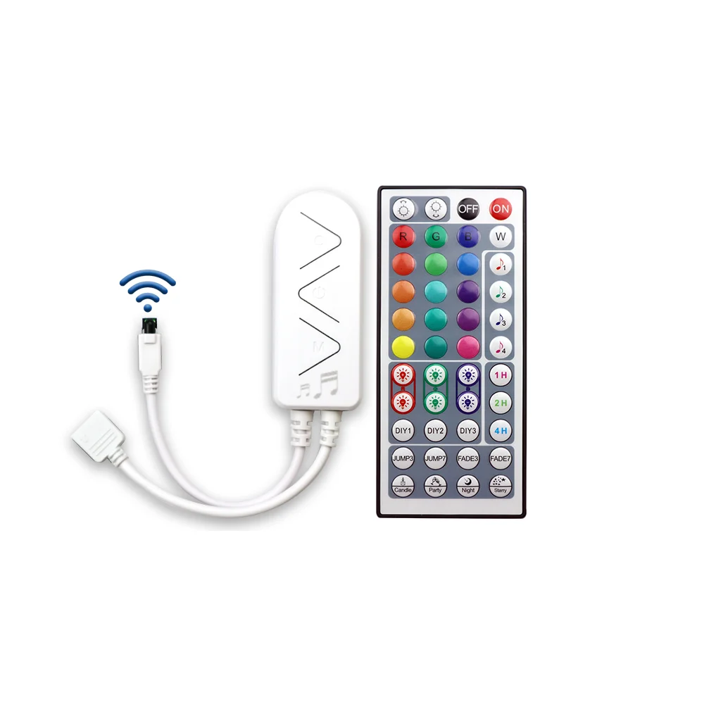 Wi-Fi музыкальный контроллер DC 12 В RGB синхронизации музыки с ИК 44 клавиши пульт дистанционного управления для светодиодных лент