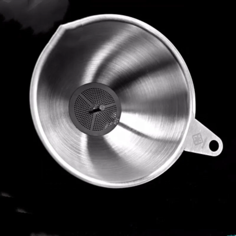 Shianku Food Grade Wholesale Metal Funnel Premium Quality Kitchen Oils Liquid Funnel Stainless Steel Wine Funnel With Filter