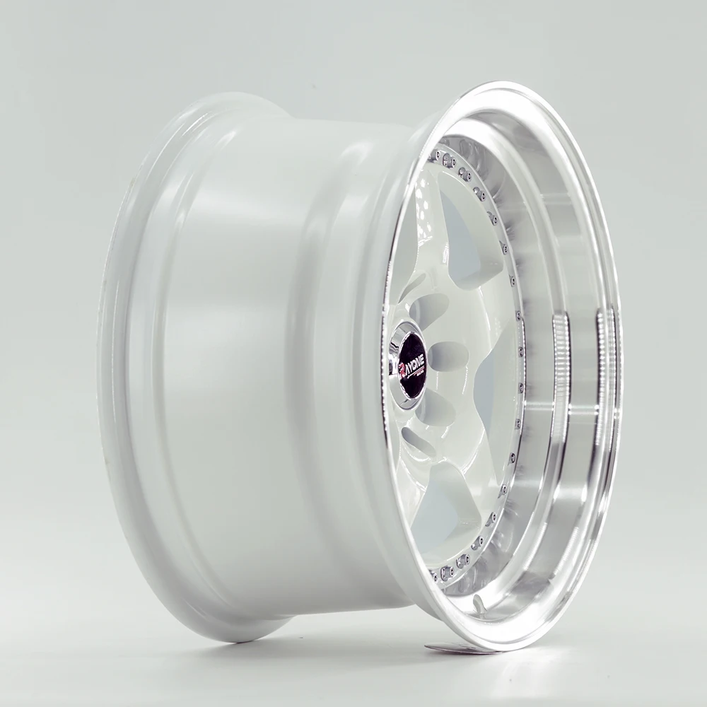 DM903 Wholesale factory price black 4X100 4X114.3 15 inch white 5 spoke alloy car wheels