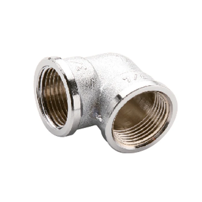 Nickel Plated 90 Degree Female Elbow L brass pipe fitting Stainless steel Iron connector fitting