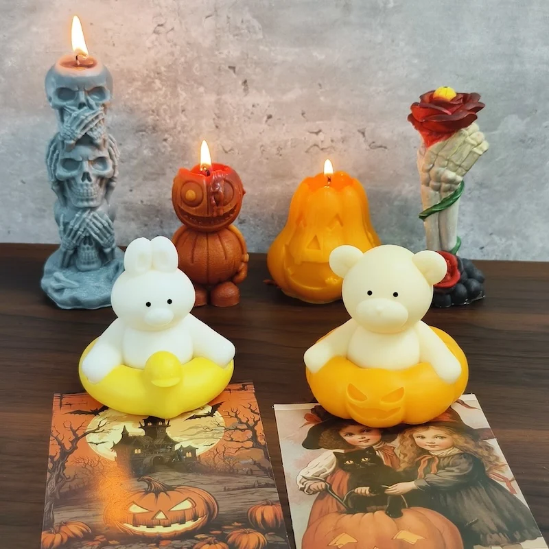 Thanksgiving Pumpkin Spice Soy Wax Candles Long-Burning Centerpieces for Dining Table decor Fall Scented Candle with Fragrance