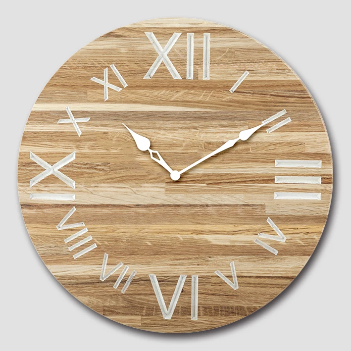 Quality Quartz Battery Operated Wall Clocks Wooden Decorative Round Wall Clock