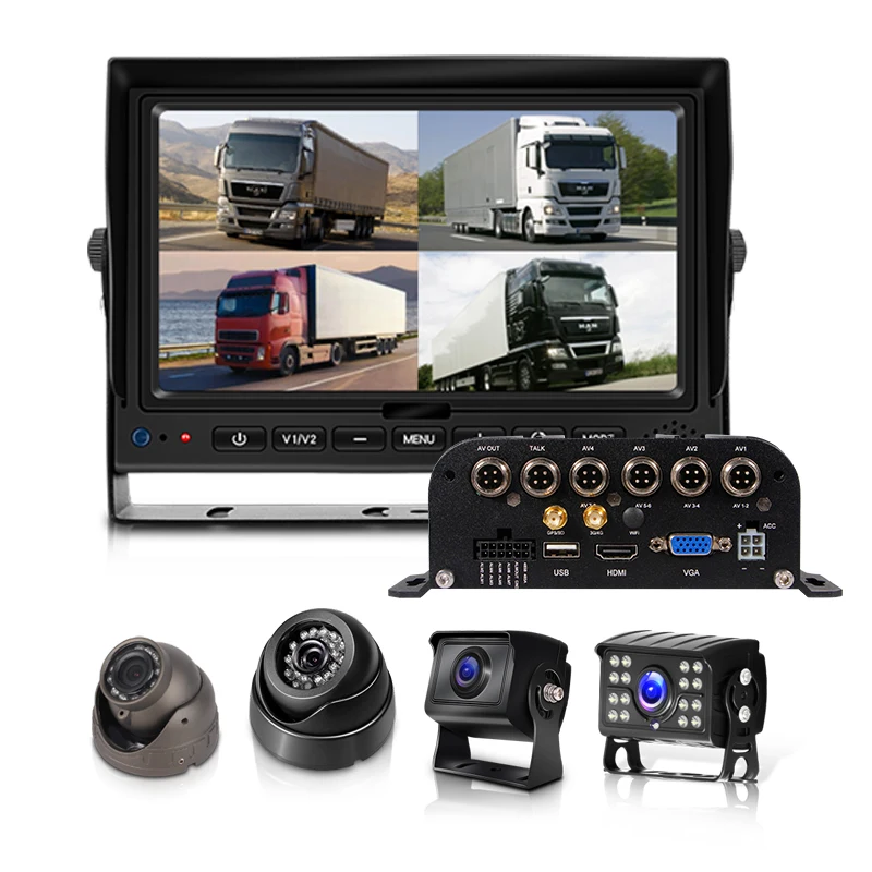 Wholesale 4CH 360 Dashcam HDD 1080P Car Security Mdvr Mobile Dvr Kit 12V 24v Vehicle Blackbox Truck Bus Camera CCTV System