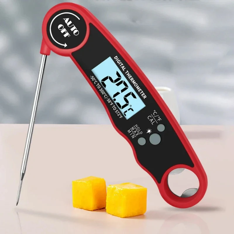 Foldable Instant Read Meat Thermometer Magnetic Stainless Steel Kitchen Food Probe Water Cooking BBQ Digital Meat Thermometer