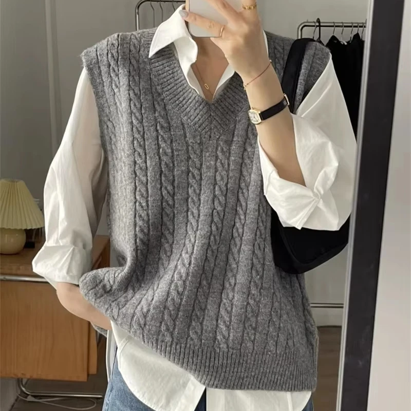 Женский Трикотажный жилет с V-образным вырезом