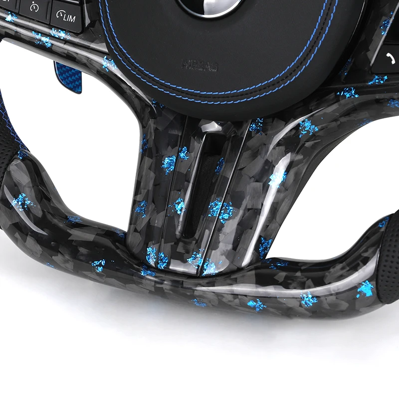 Half Perforated Leather Forged Carbon LED Steering Wheel for BMW G Series G11 G12 G20 G21 M3 G80 G81 M4 G82 G83 G30 G31 G32 G01