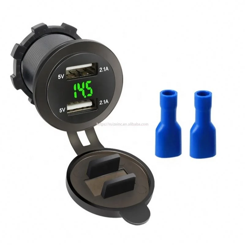 Motorcycle Usb With Voltmeter-Modified Charger Car Cigarette Lighter Wholesale 12V