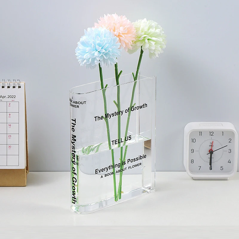 High Quality Transparent Acrylic Book Vase Antique-Style Ceramic & Porcelain Tabletop Decoration Cross-Border Accessible
