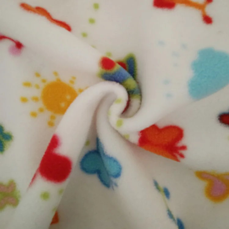 
China supplier customized color 100% polyester brushed printing polar fleece fabric 